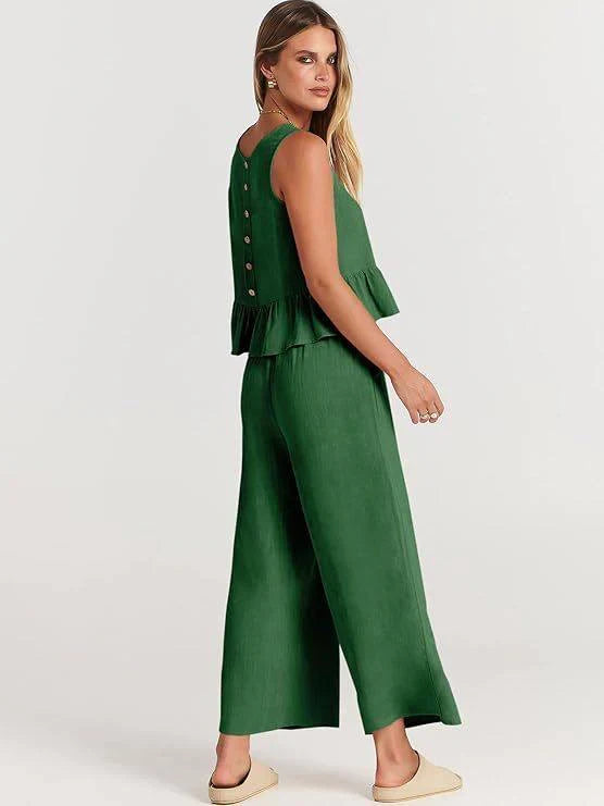 Conjunto de dos piezas volanté para mujer