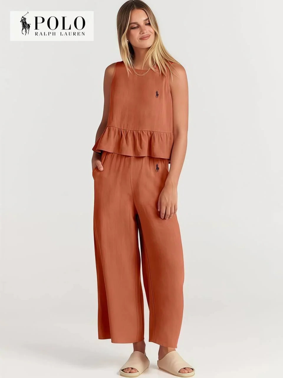 Conjunto de dos piezas volanté para mujer