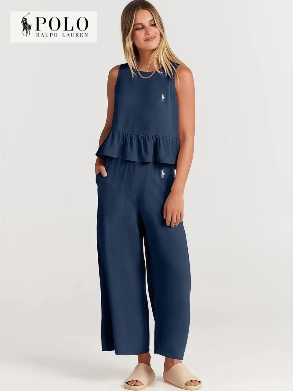 Conjunto de dos piezas volanté para mujer