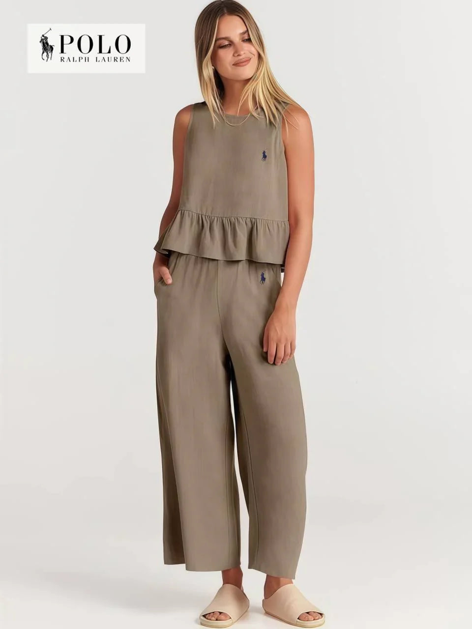 Conjunto de dos piezas volanté para mujer