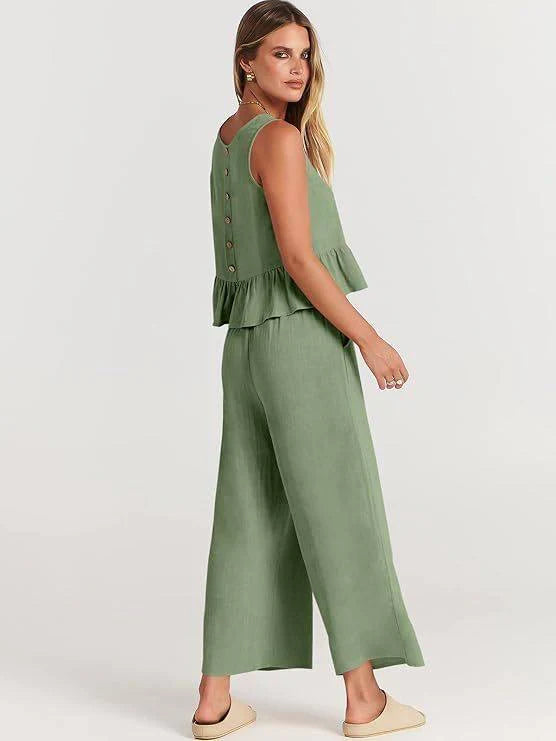 Conjunto de dos piezas volanté para mujer