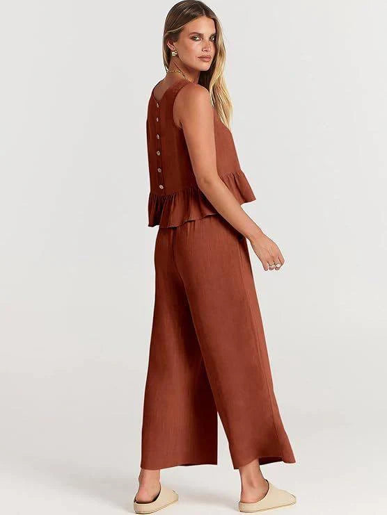 Conjunto de dos piezas volanté para mujer