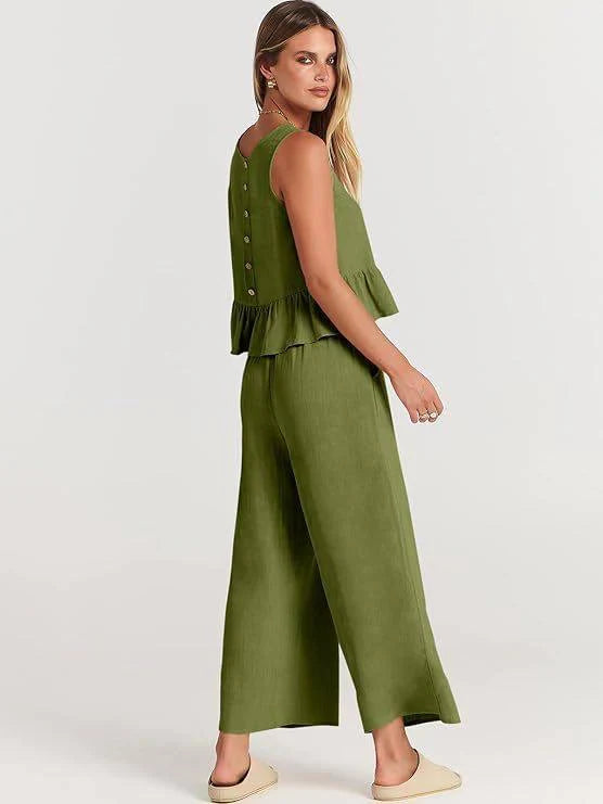 Conjunto de dos piezas volanté para mujer