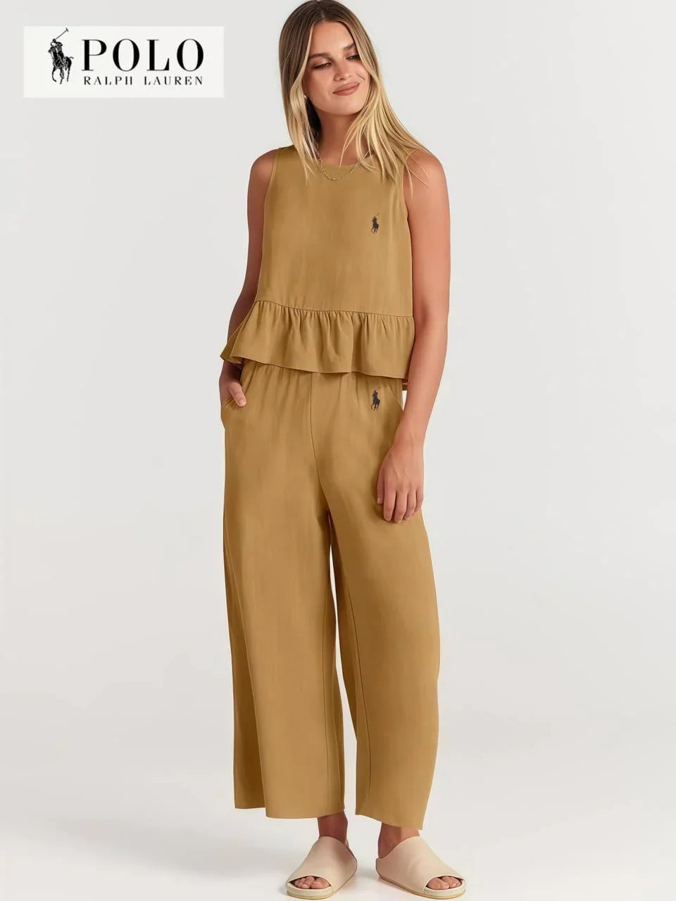 Conjunto de dos piezas volanté para mujer
