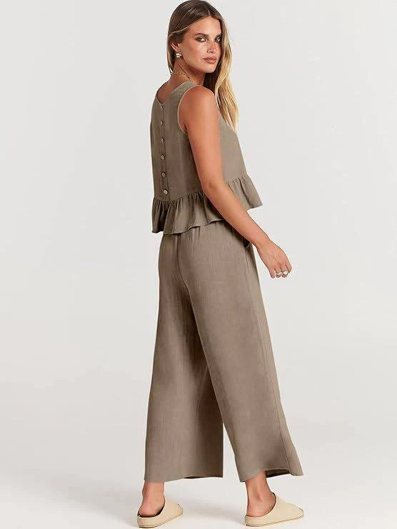 Conjunto de dos piezas volanté para mujer