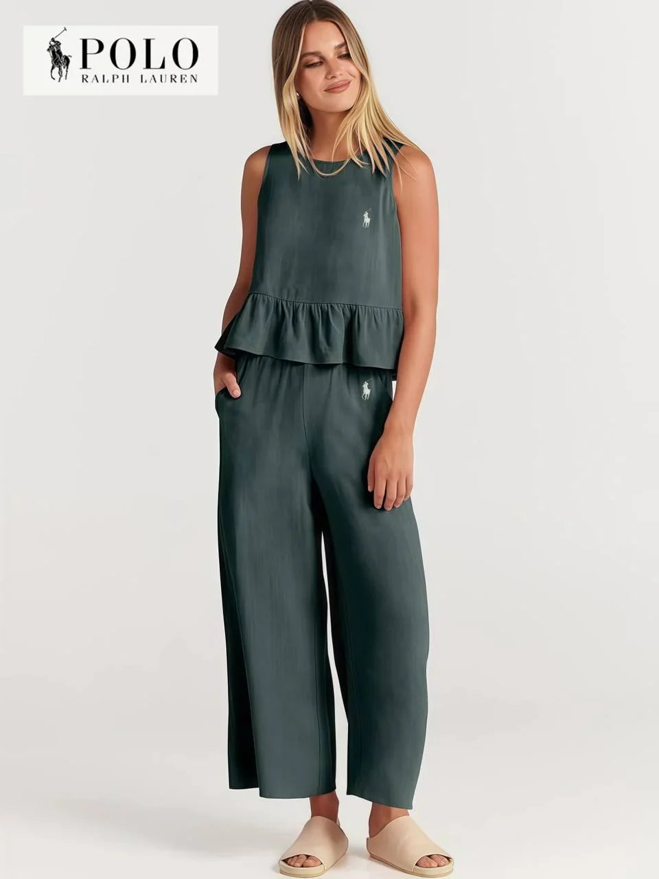 Conjunto de dos piezas volanté para mujer