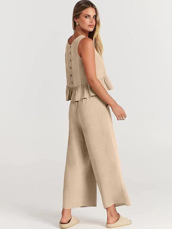 Conjunto de dos piezas volanté para mujer