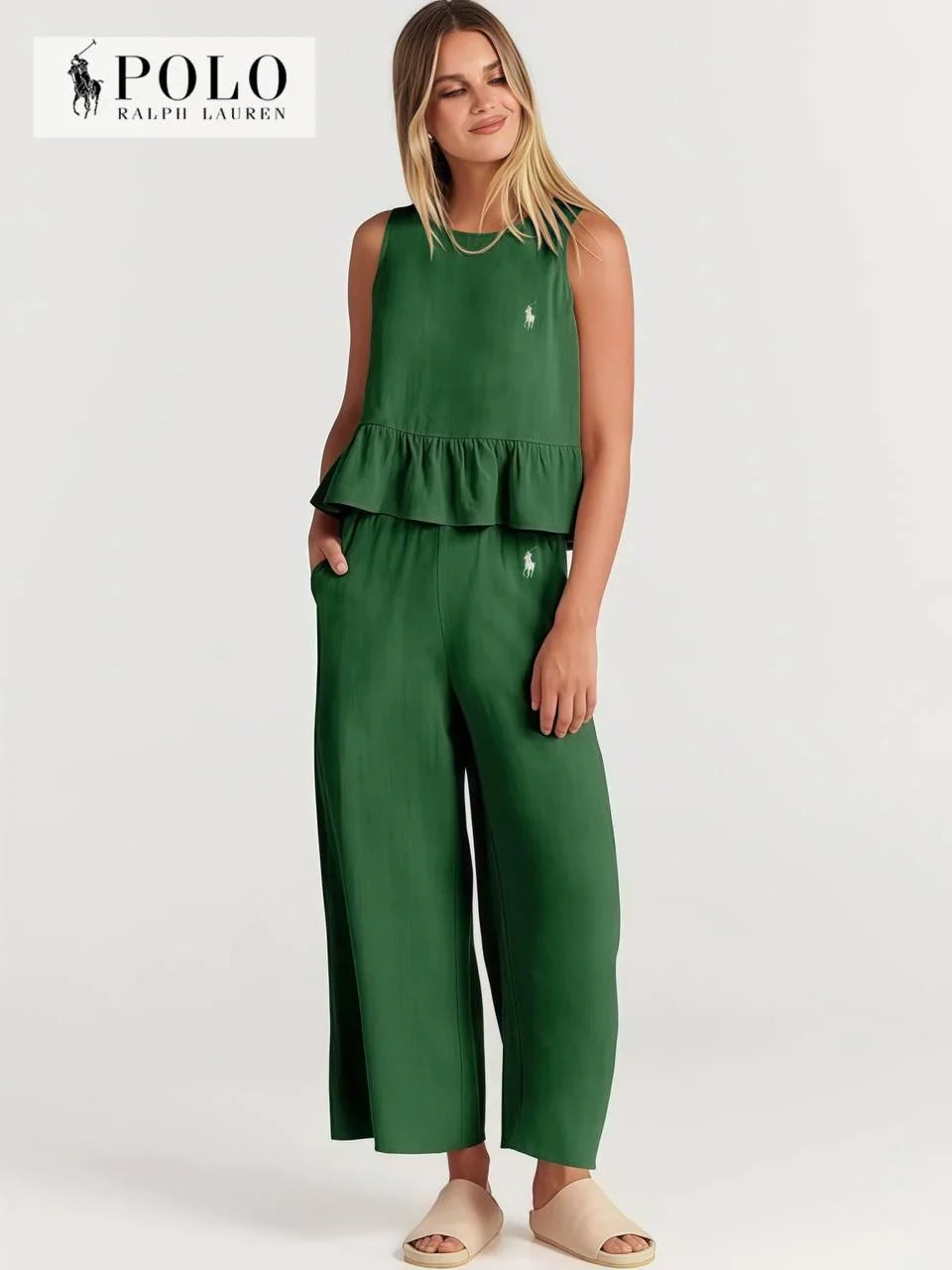 Conjunto de dos piezas volanté para mujer