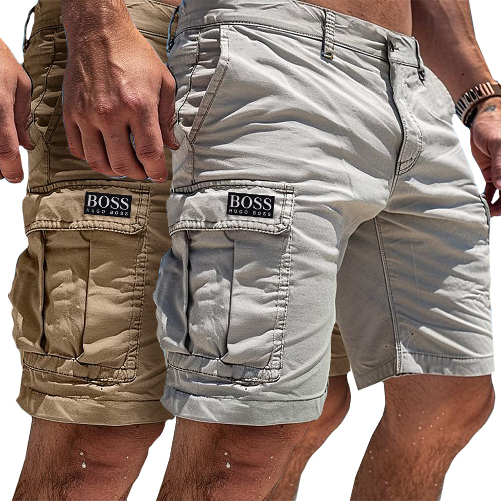 BOSS - Pantalón corto utilitario en algodón de lujo Summit