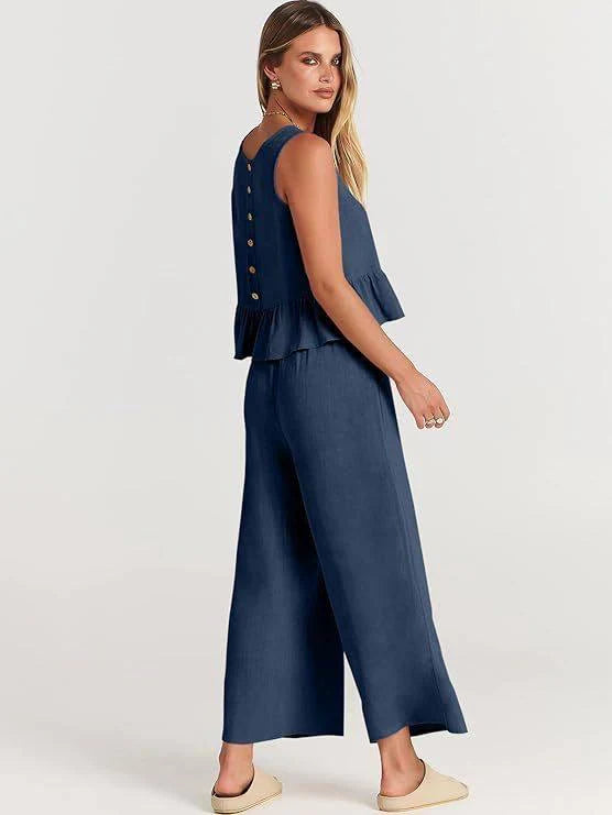 Conjunto de dos piezas volanté para mujer