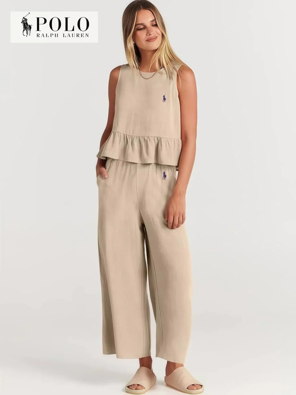 Conjunto de dos piezas volanté para mujer