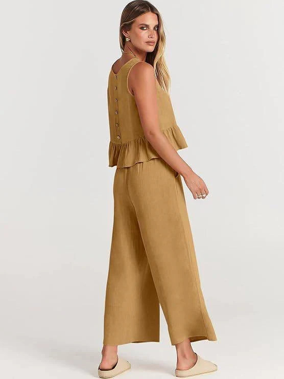 Conjunto de dos piezas volanté para mujer