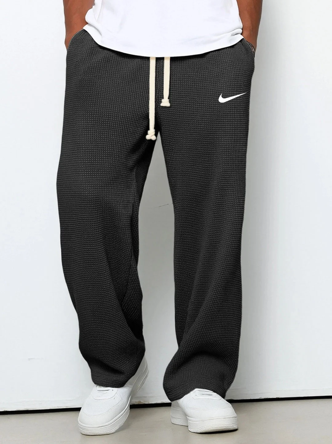 Pantalon Décontracté NK à Texture Gaufrée