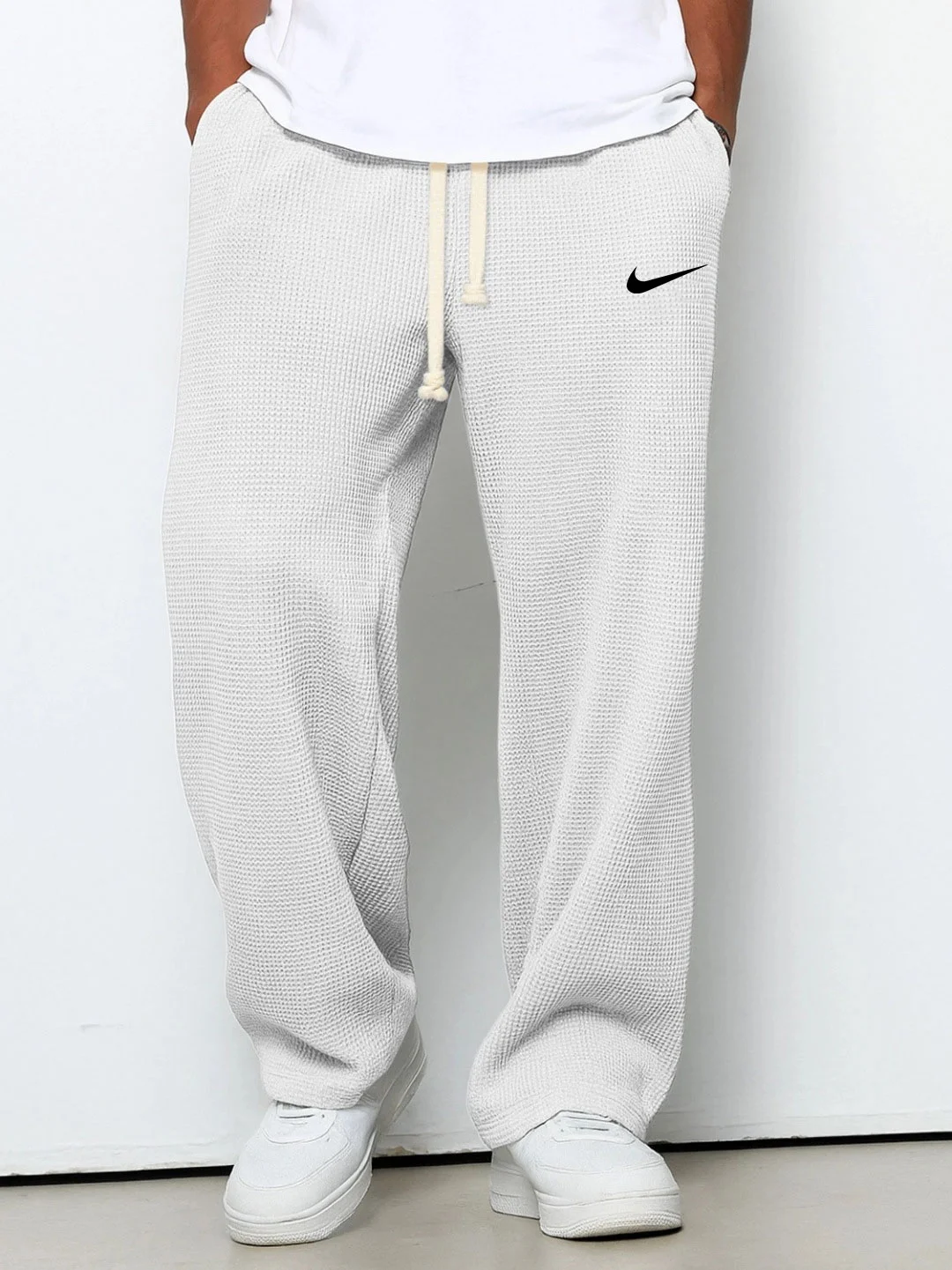 Pantalon Décontracté NK à Texture Gaufrée