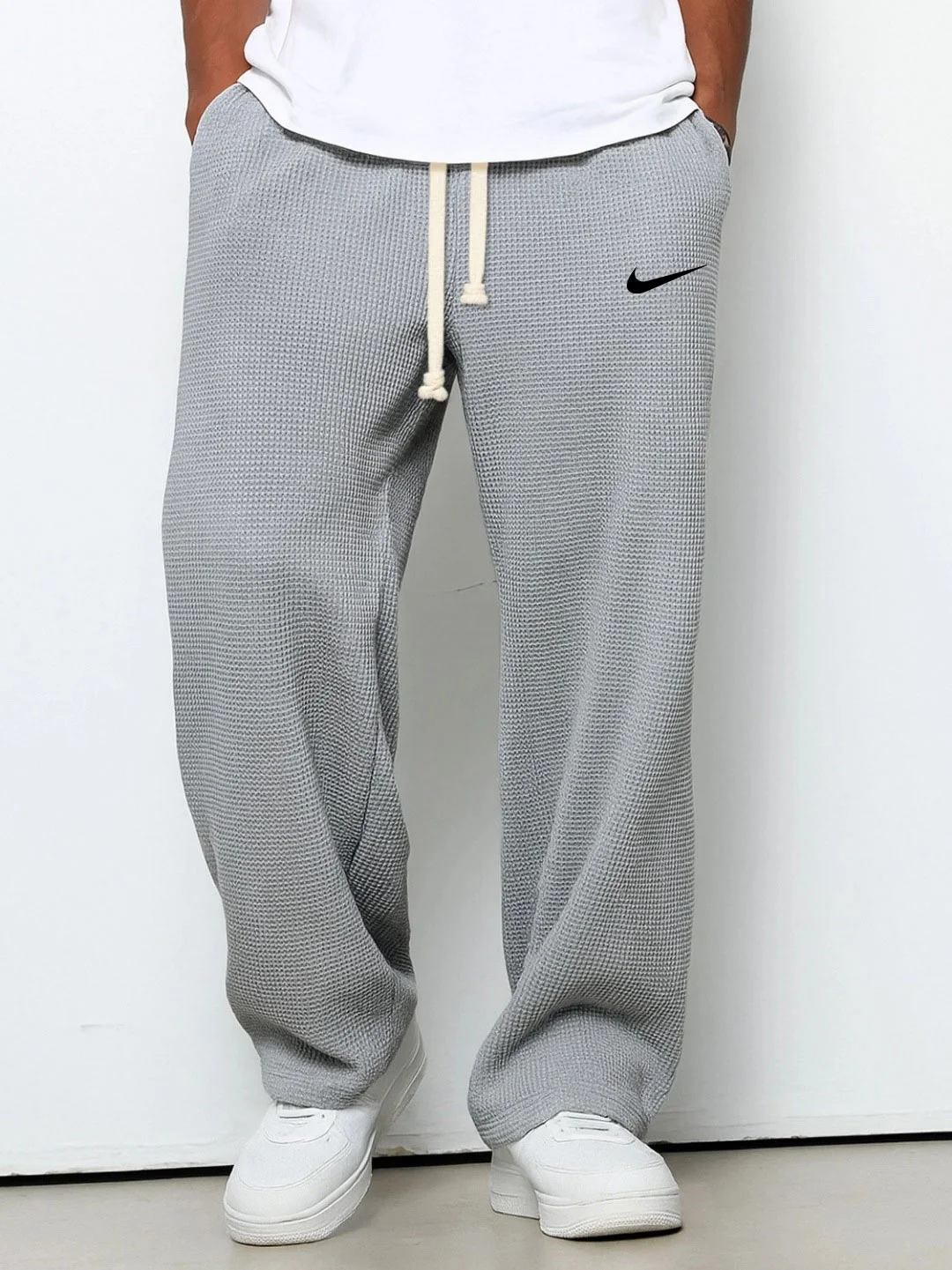 Pantalon Décontracté NK à Texture Gaufrée