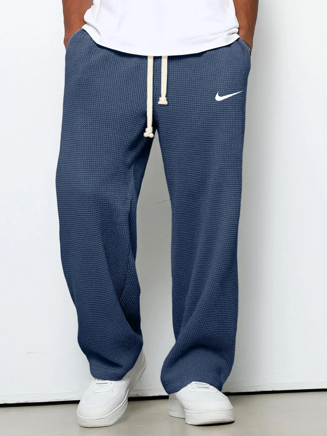 Pantalon Décontracté NK à Texture Gaufrée