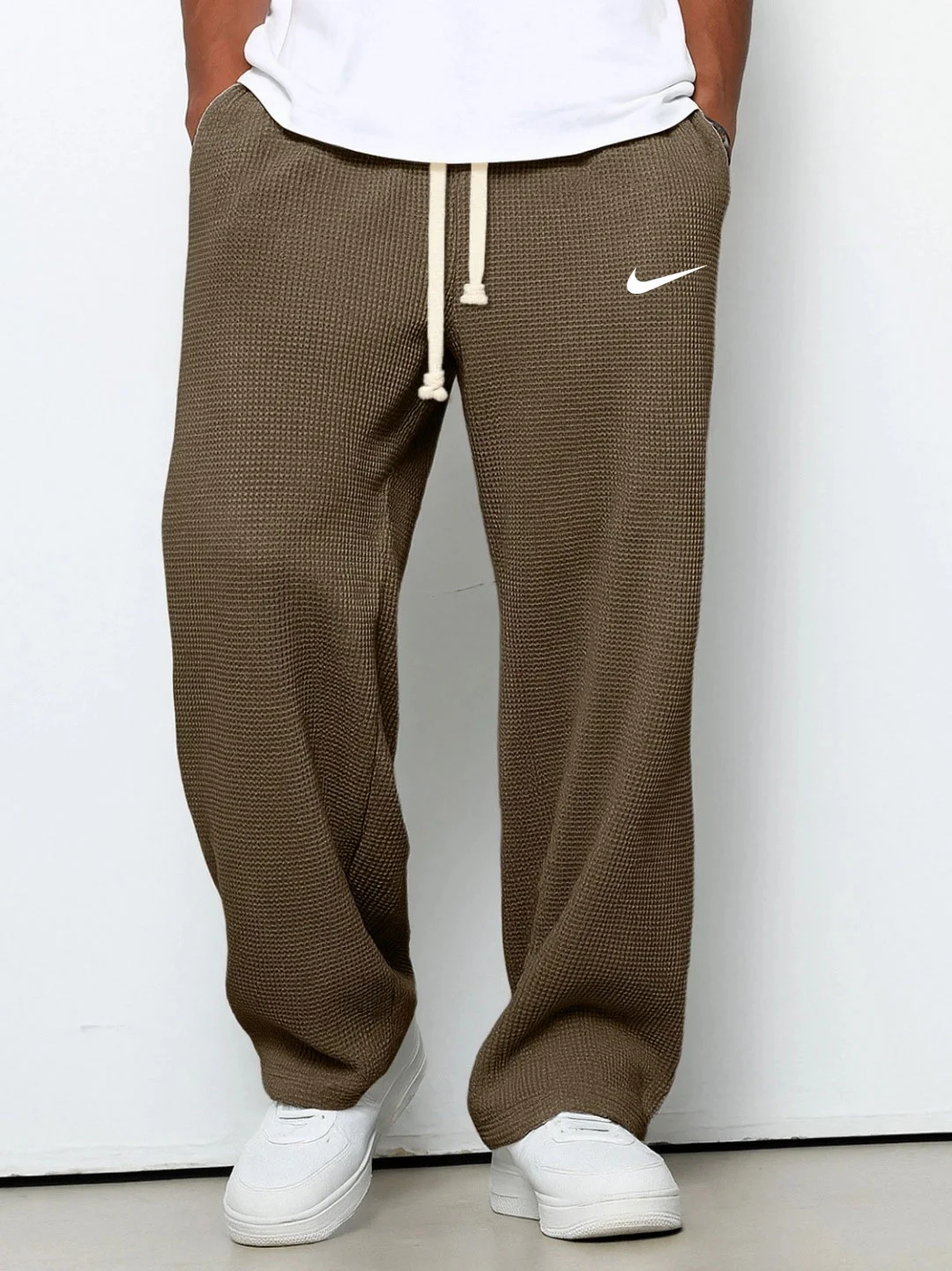 Pantalon Décontracté NK à Texture Gaufrée
