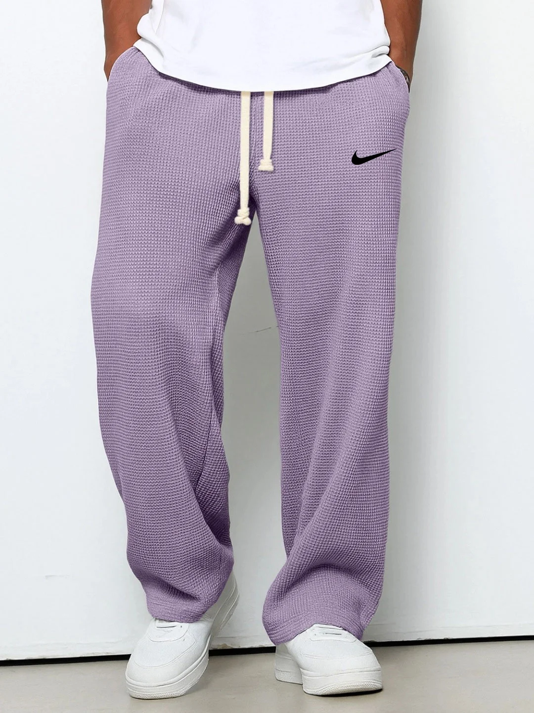 Pantalon Décontracté NK à Texture Gaufrée