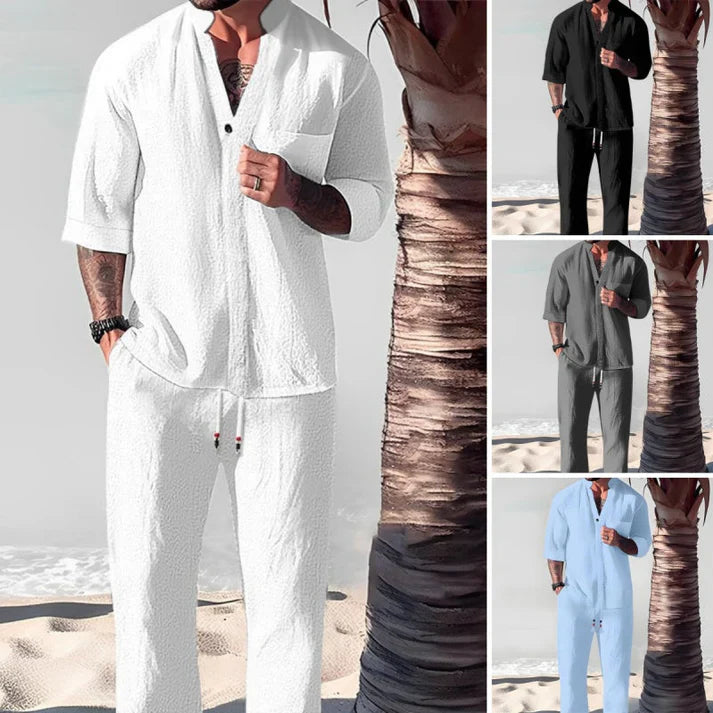 Conjunto de dos piezas de algodón para hombres. 